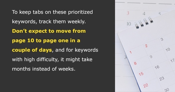 Track keywords weekly