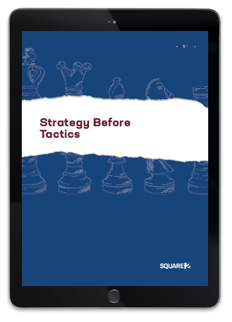 Strategy Before Tactics cover on a tablet