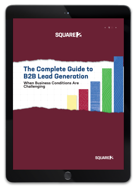 The Complete Guide to B2B Lead Generate cover on a tablet