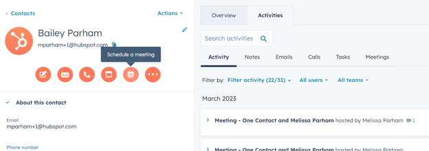 Meeting scheduler screenshot