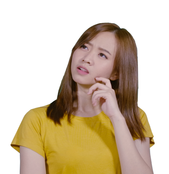 Inquisitive asian woman