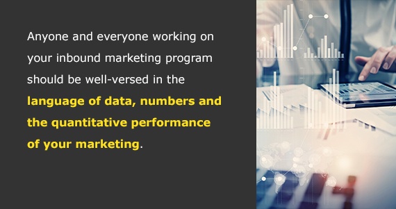 Anyone and everyone working on your inbound marketing program should be well-versed in the language of data, numbers and the quantitative performance of your marketing.